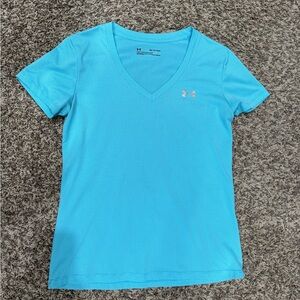Under Armour Sz XS Light Blue V-Neck Tee